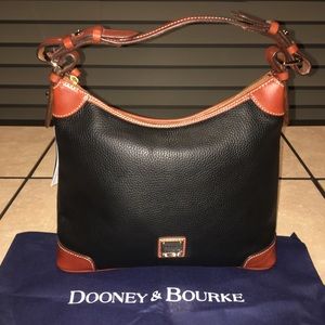NWT Dooney & Bourke Black Pebble Leather Hobo Bag